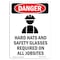 Signmission OSHA Danger Sign, Hard Hats And Safety, 24in X 18in Aluminum, 18" W, 24" H, Portrait OS-DS-A-1824-V-1299 - alternate 1